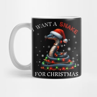 I Want a Snake For Christmas Funny Santa  Snake Christmas Mug